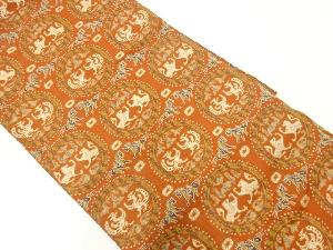 円文白虎朱雀錦織出し名古屋帯